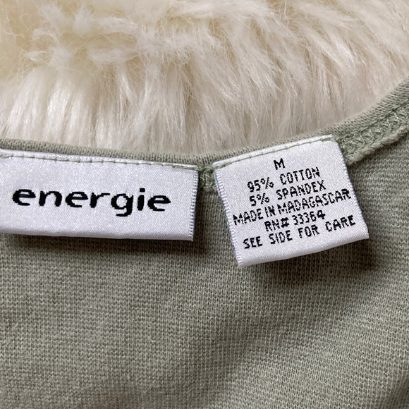 Vintage 90s Y2k Energie Sage Green Faux Wrap Babydoll Soft Girl Tank Top sz M - Picture 5 of 6